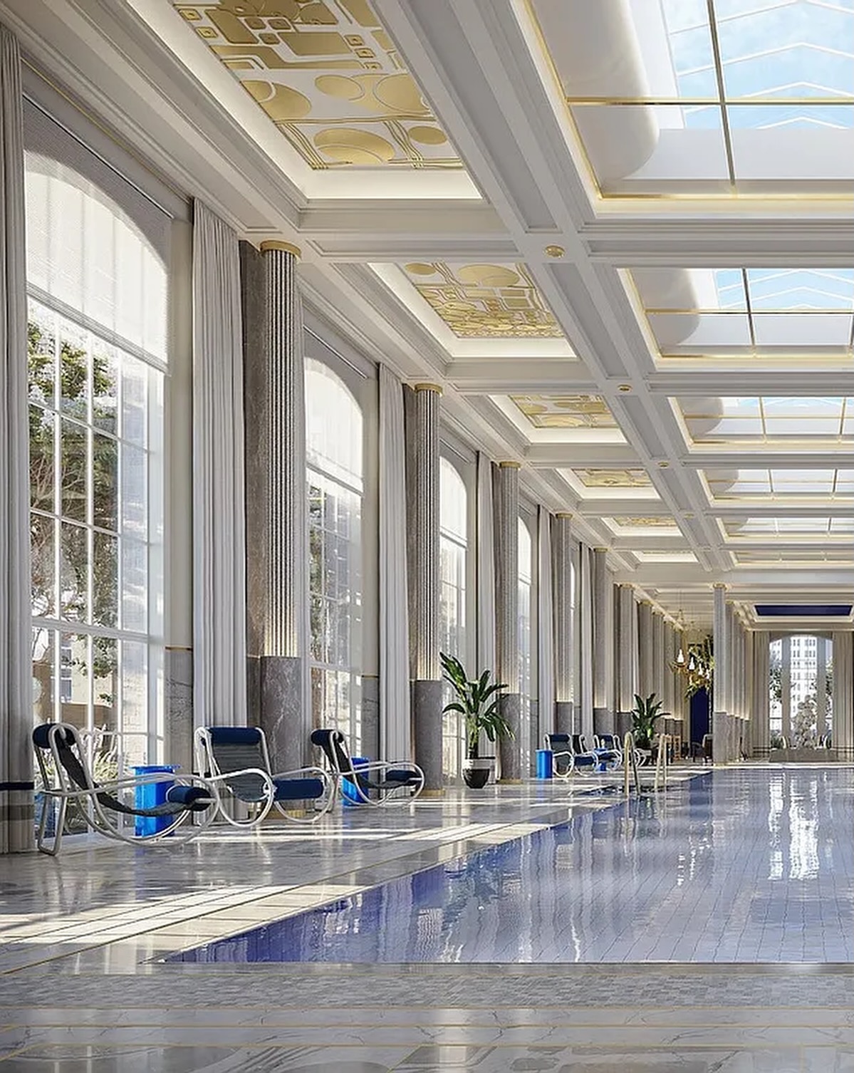Waldorf Astoria pool corridor